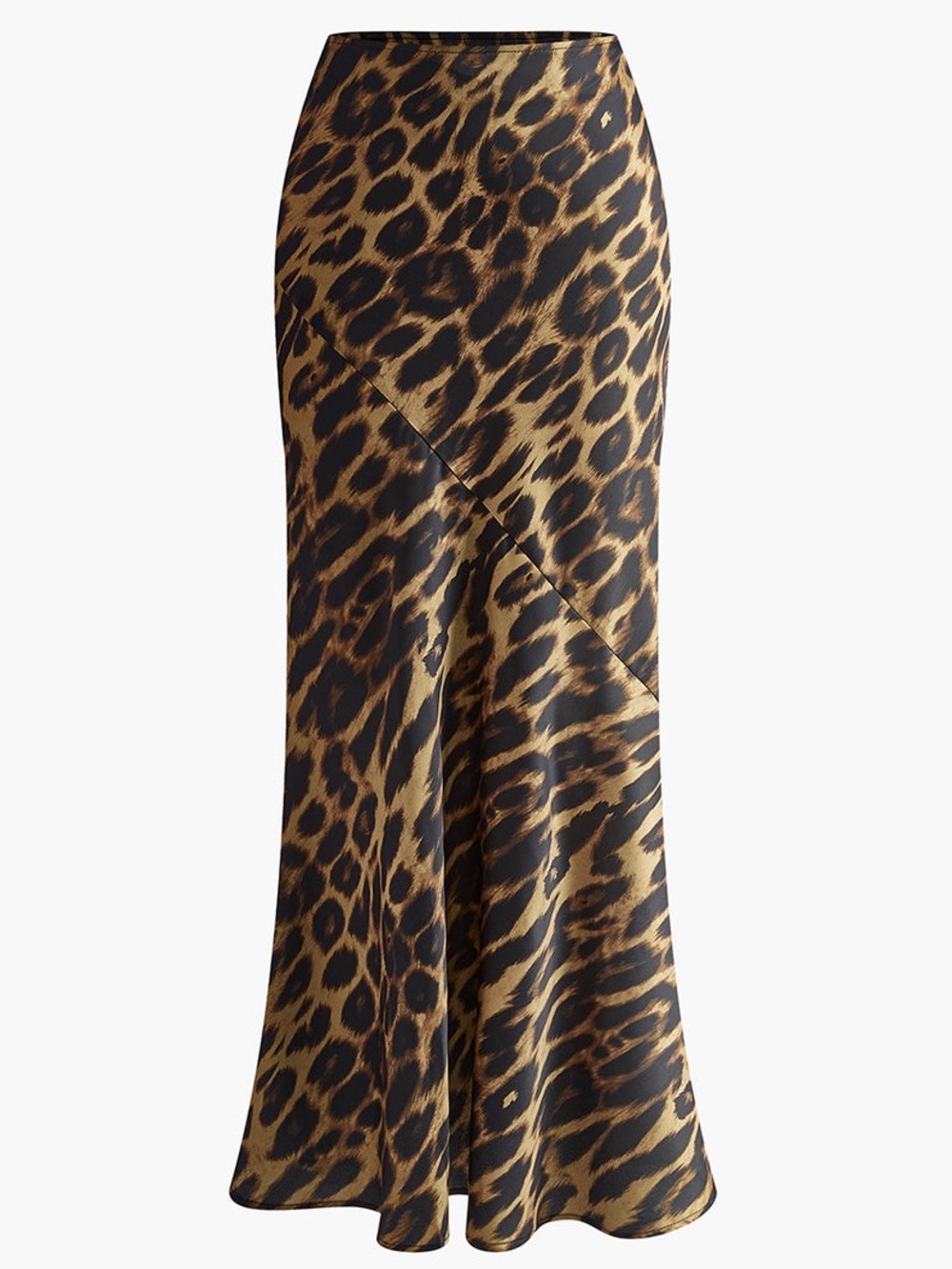 Commense Slim Leopard Print Maxi Skirt Black Brown NWT